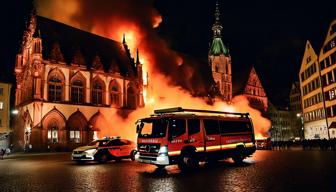 Brand von Dienstfahrzeugen vor dem Rathaus in Freiburg